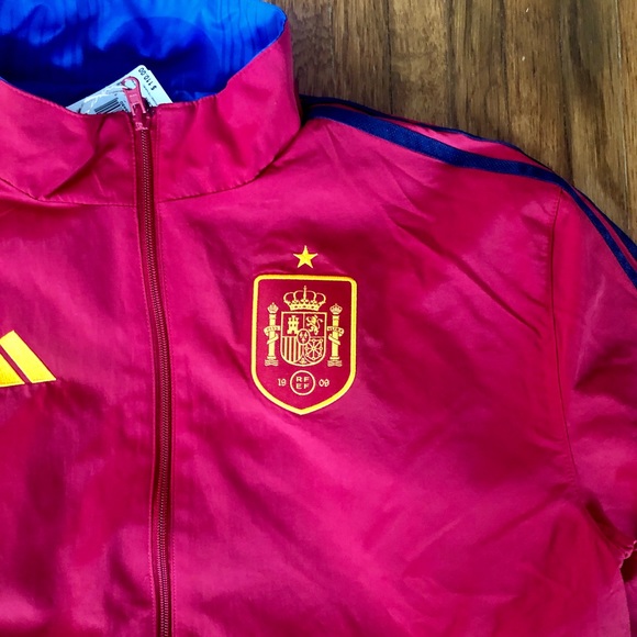 Adidas Spain 2022 World Cup Jacket Reversible Windbreaker Brand New Espana Tags - Picture 8 of 9